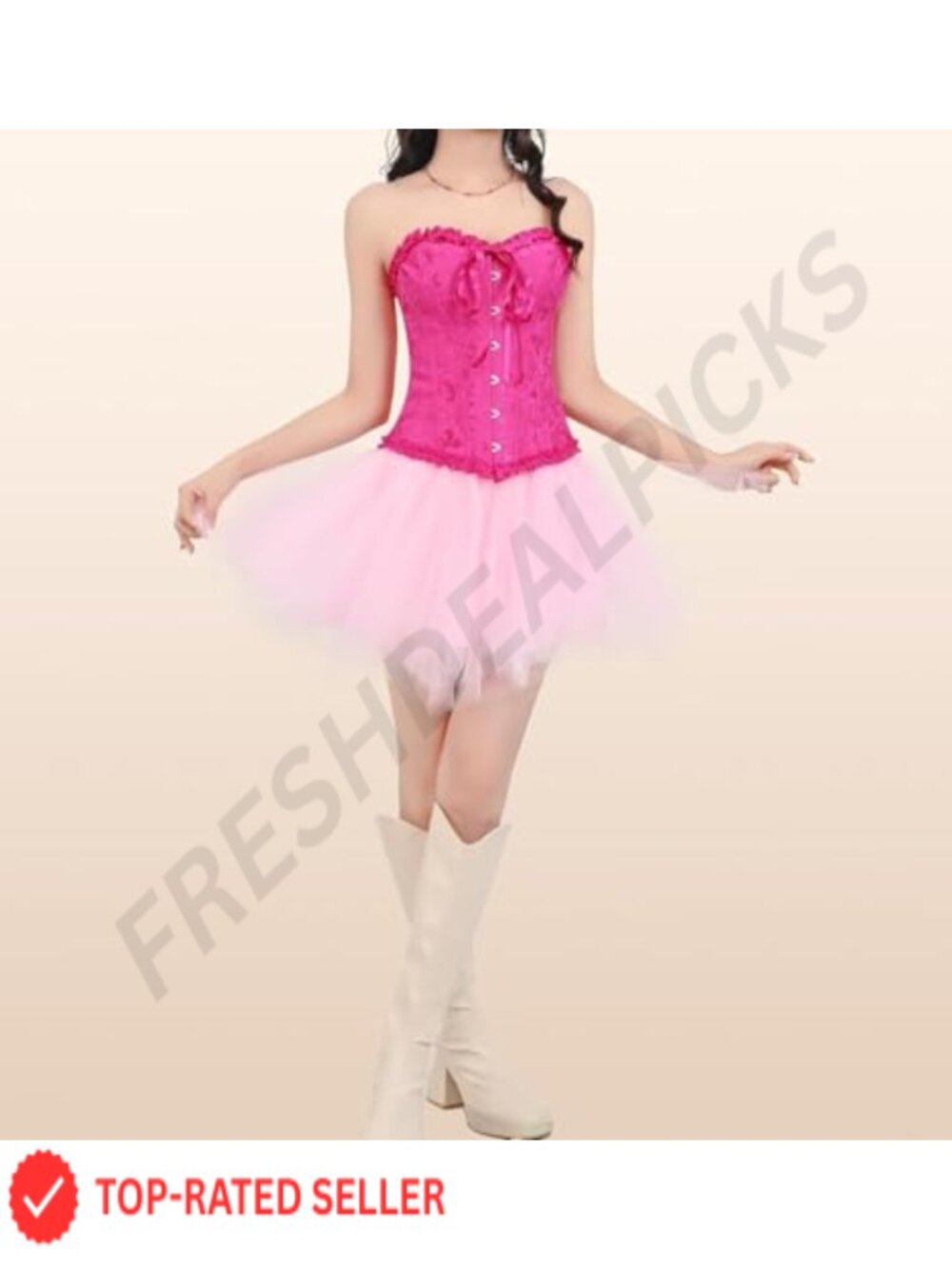 Satin Lace Push Up Bustier Corset Bodysuit XS-6XL - Picture 4 of 6